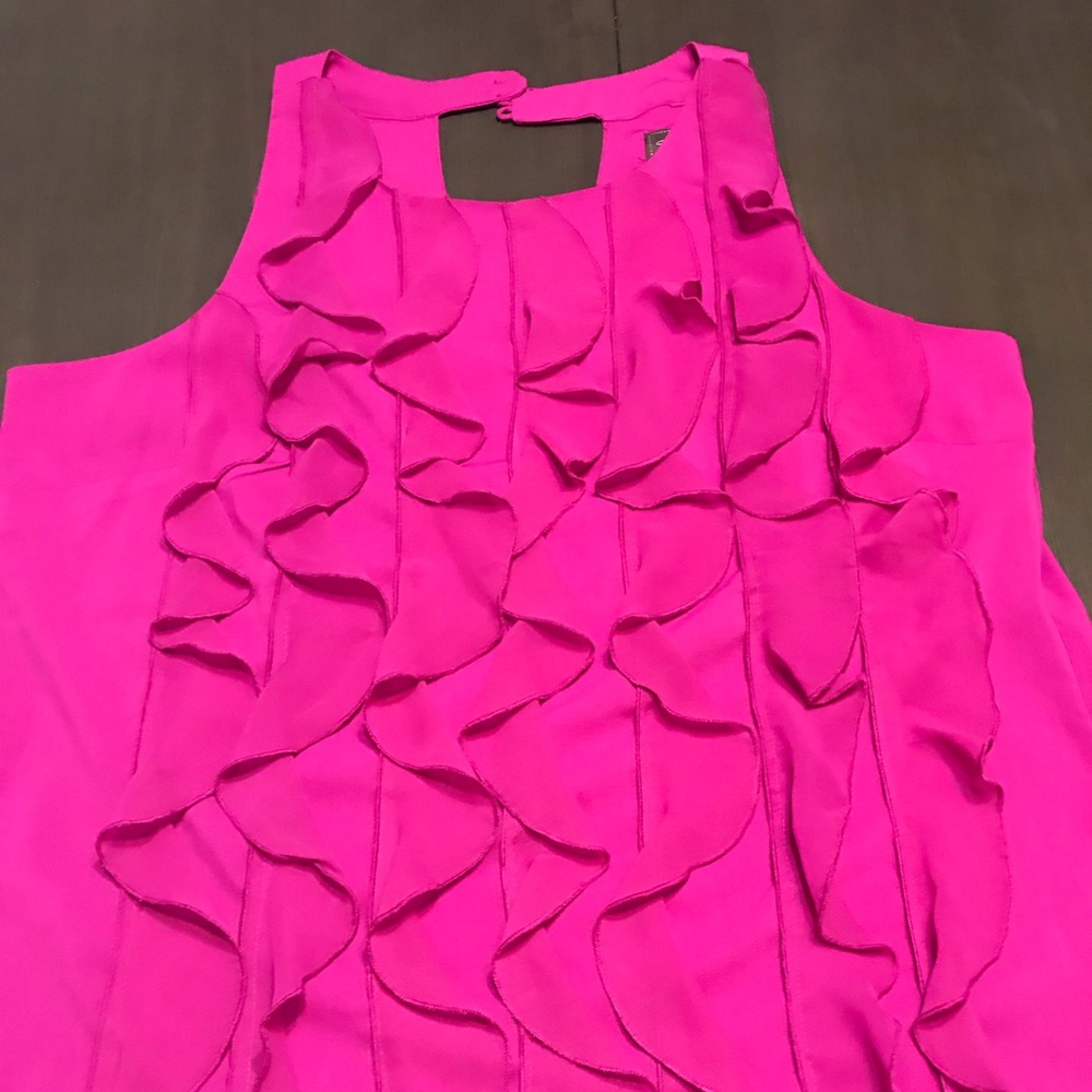 Pink ruffle tank top